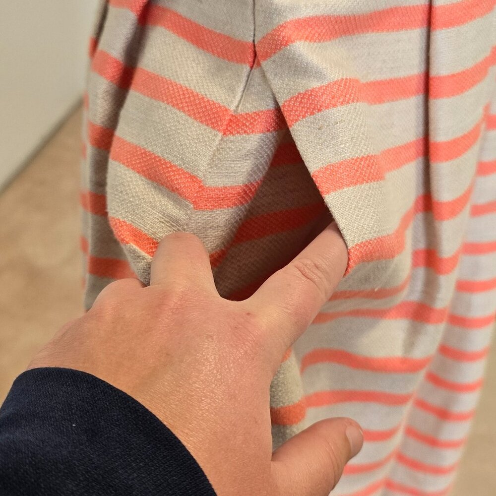 Banana Republic Coral Tan Linen Blend Striped Dress 12 - Picture 5 of 10